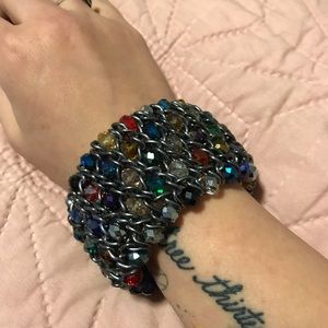 Multicolor vintage gemstones cuff